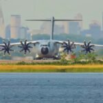 a large air plane on a run way
